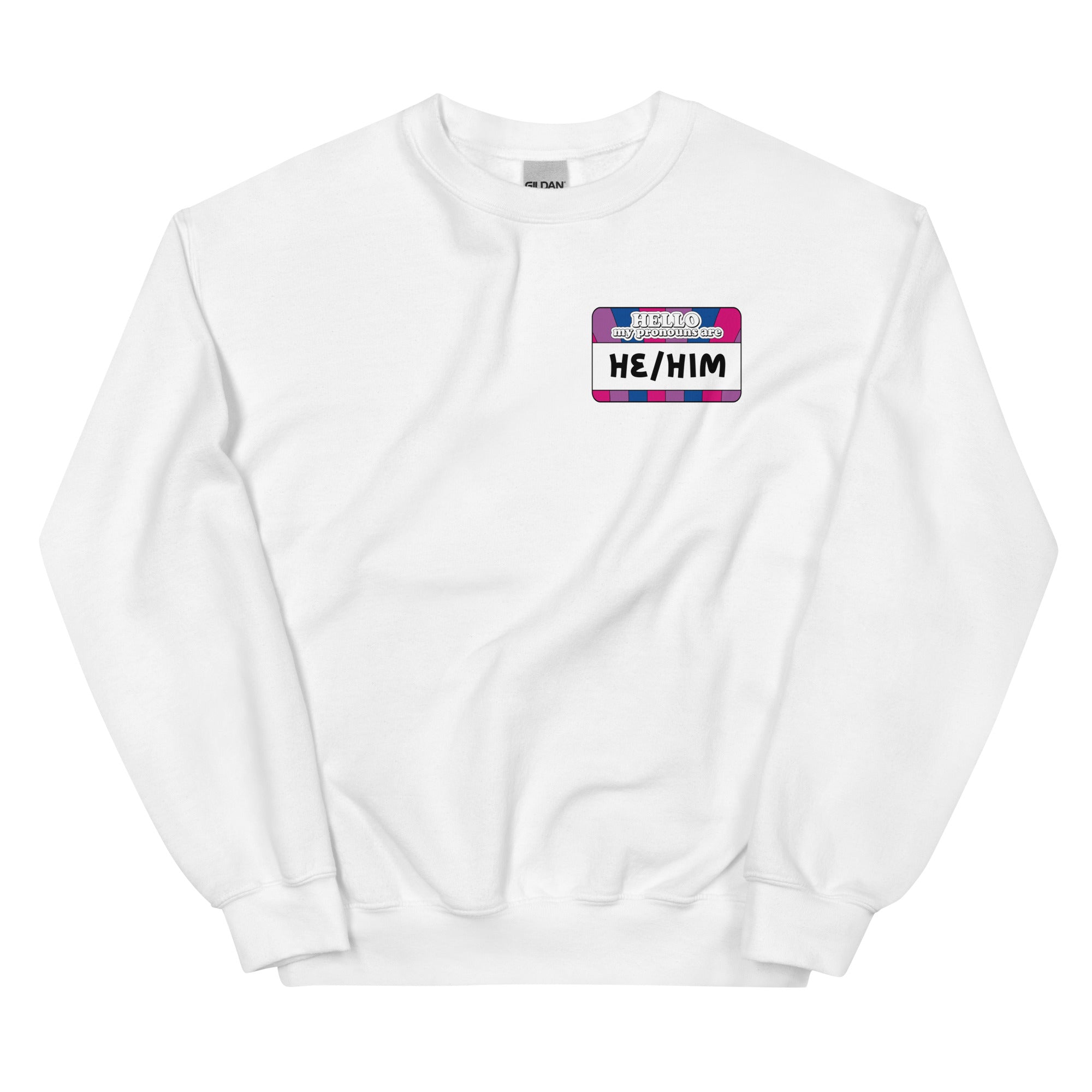 He/Him Pronouns Bi Pride Sweatshirt