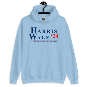 Kamala Harris Tim Walz We Are Not Going Back Unisex Hoodie