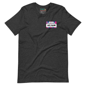 He/Him Pronouns Bi Pride T-Shirt