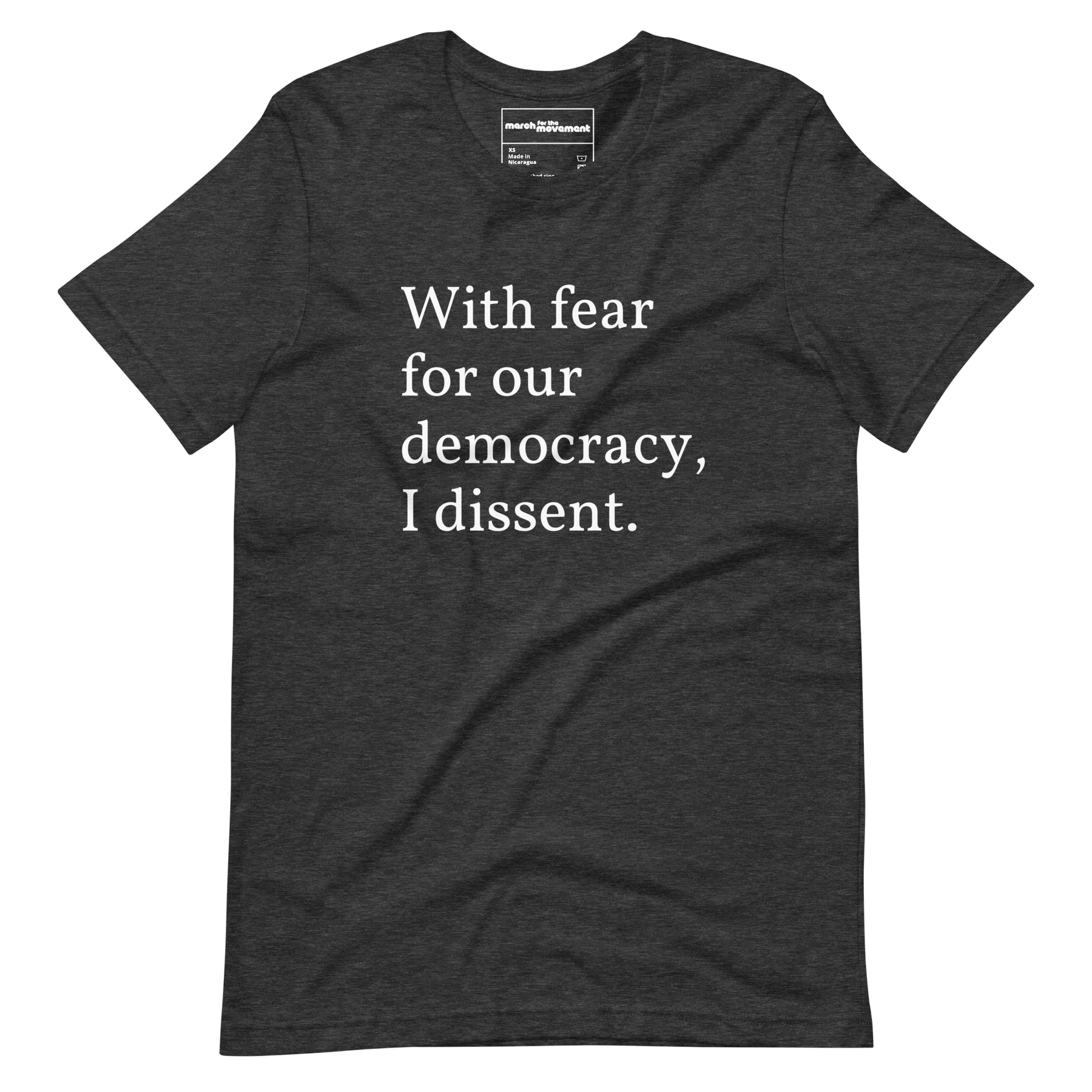 With Fear For Our Democracy, I Dissent T-Shirt