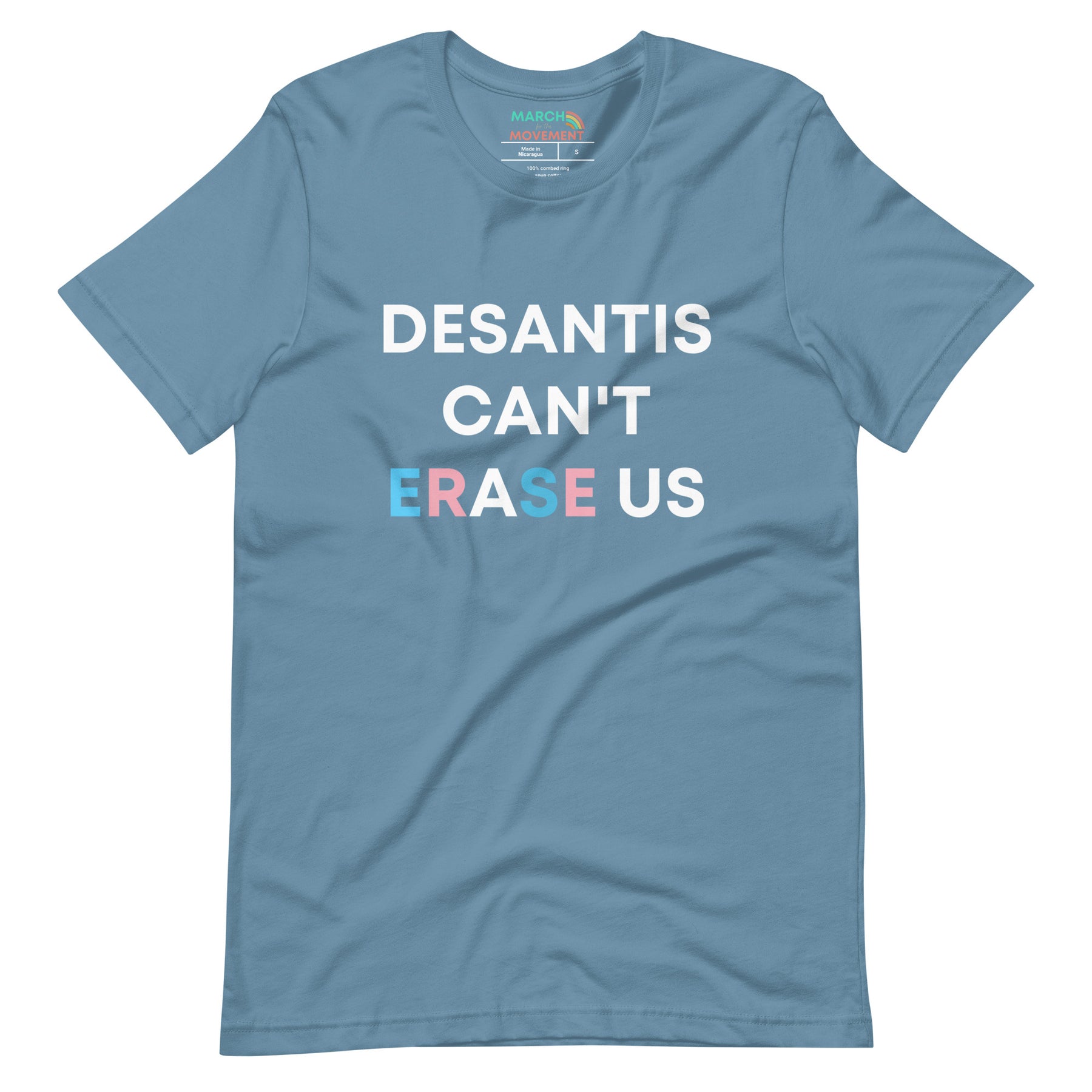 DeSantis Can't Erase Us Trans Pride T-Shirt