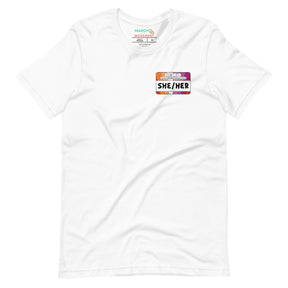 She/Her Pronouns Lesbian Pride T-Shirt