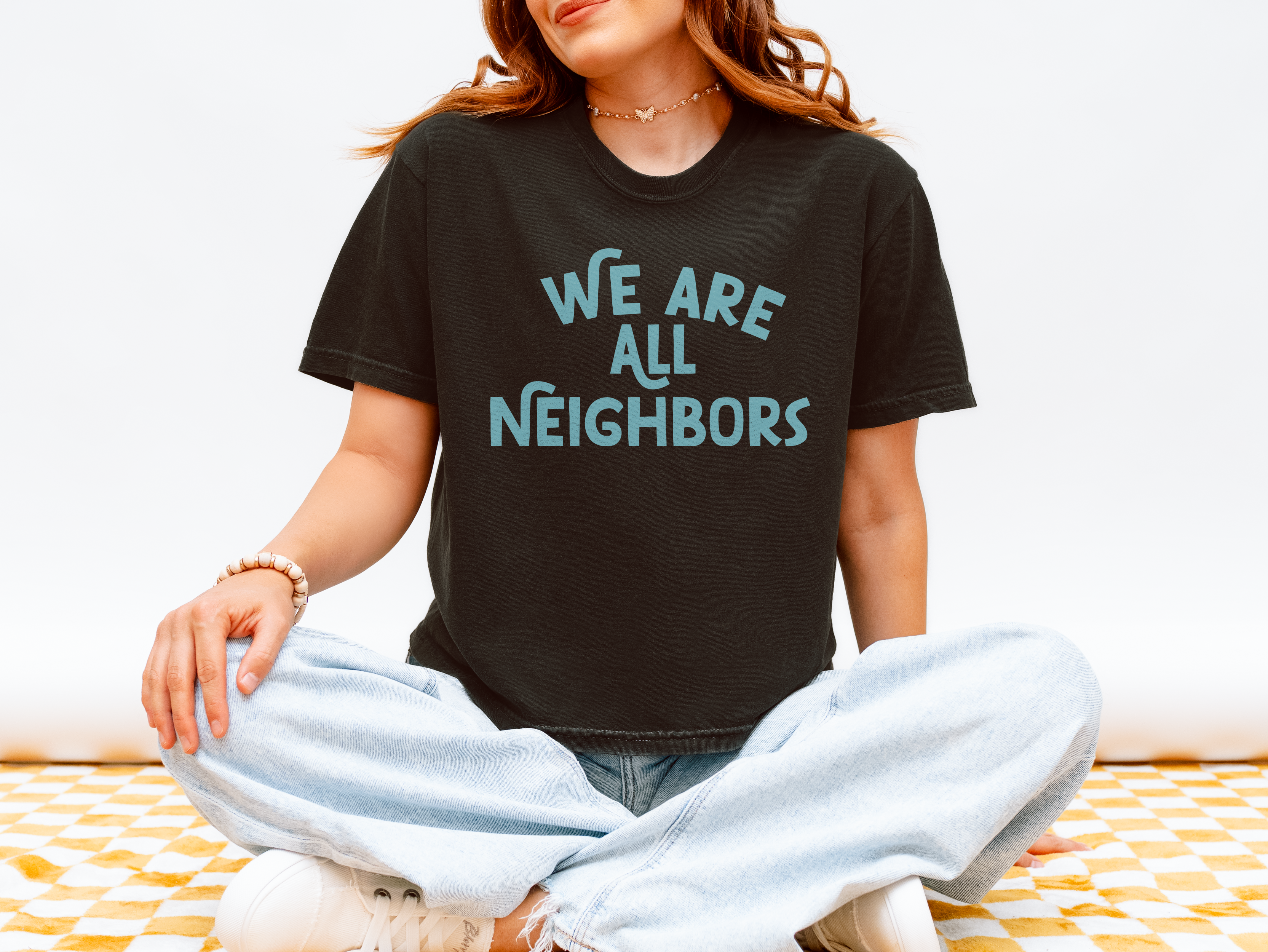 We Are All Neighbors Women’s Heavyweight Boxy Crop Tee