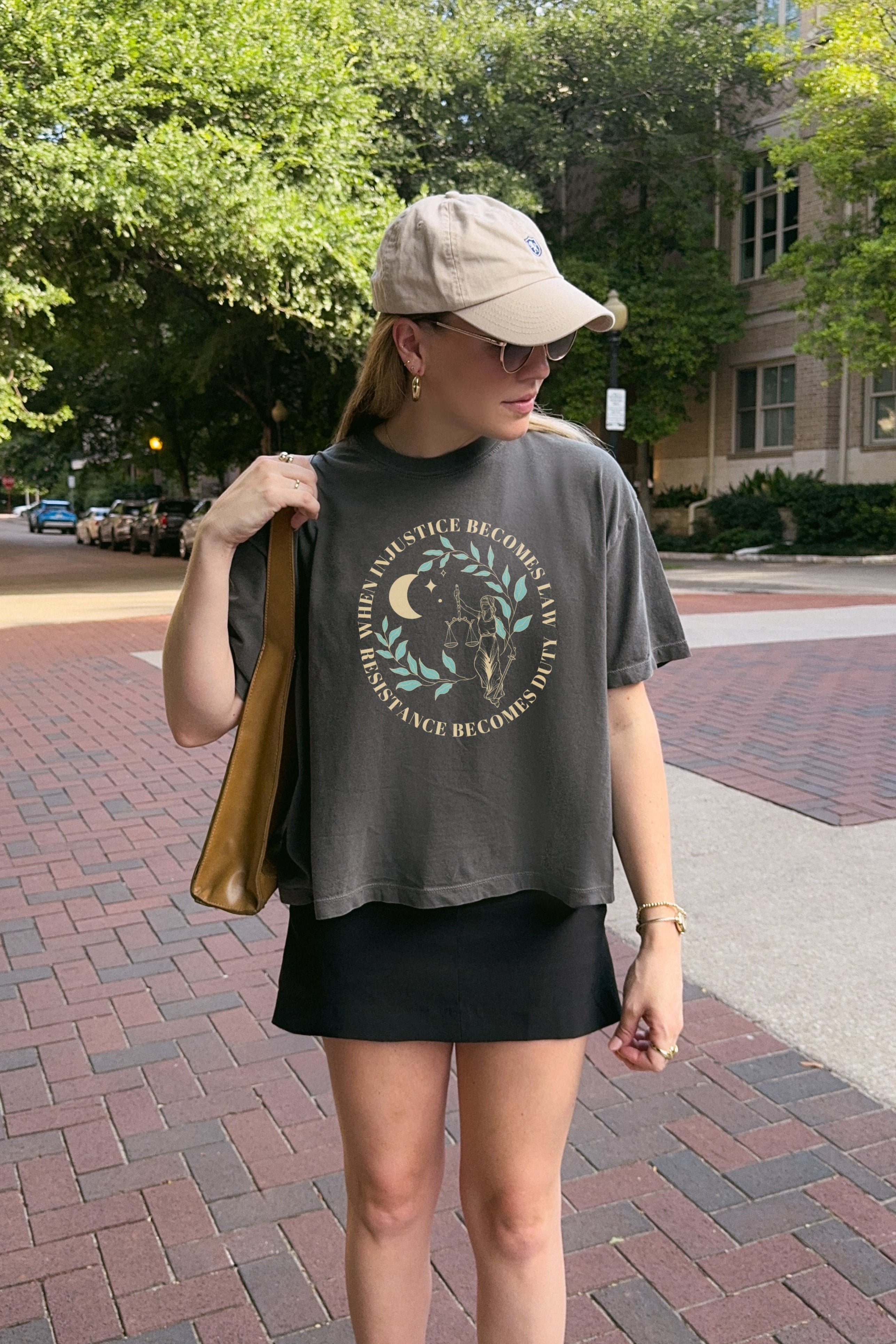 When Injustice Becomes Law — Women's Heavyweight Boxy Crop Tee