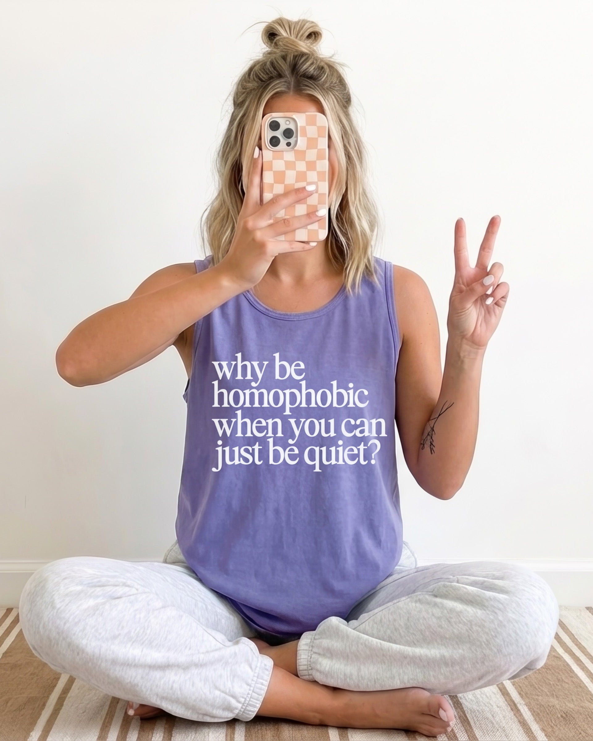 Why Be Homophobic When You Can Just Be Quiet — LGBTQ+ Ally Unisex Tank Top