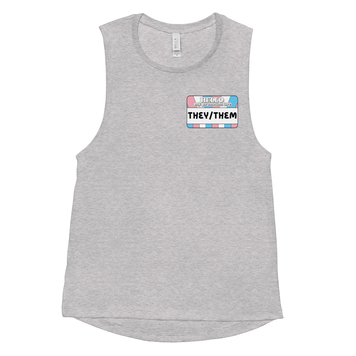 They/Them Pronouns Trans Pride Women's Muscle Tank