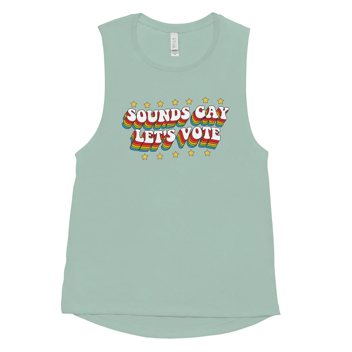 Sounds Gay Let's Vote Women's Muscle Tank