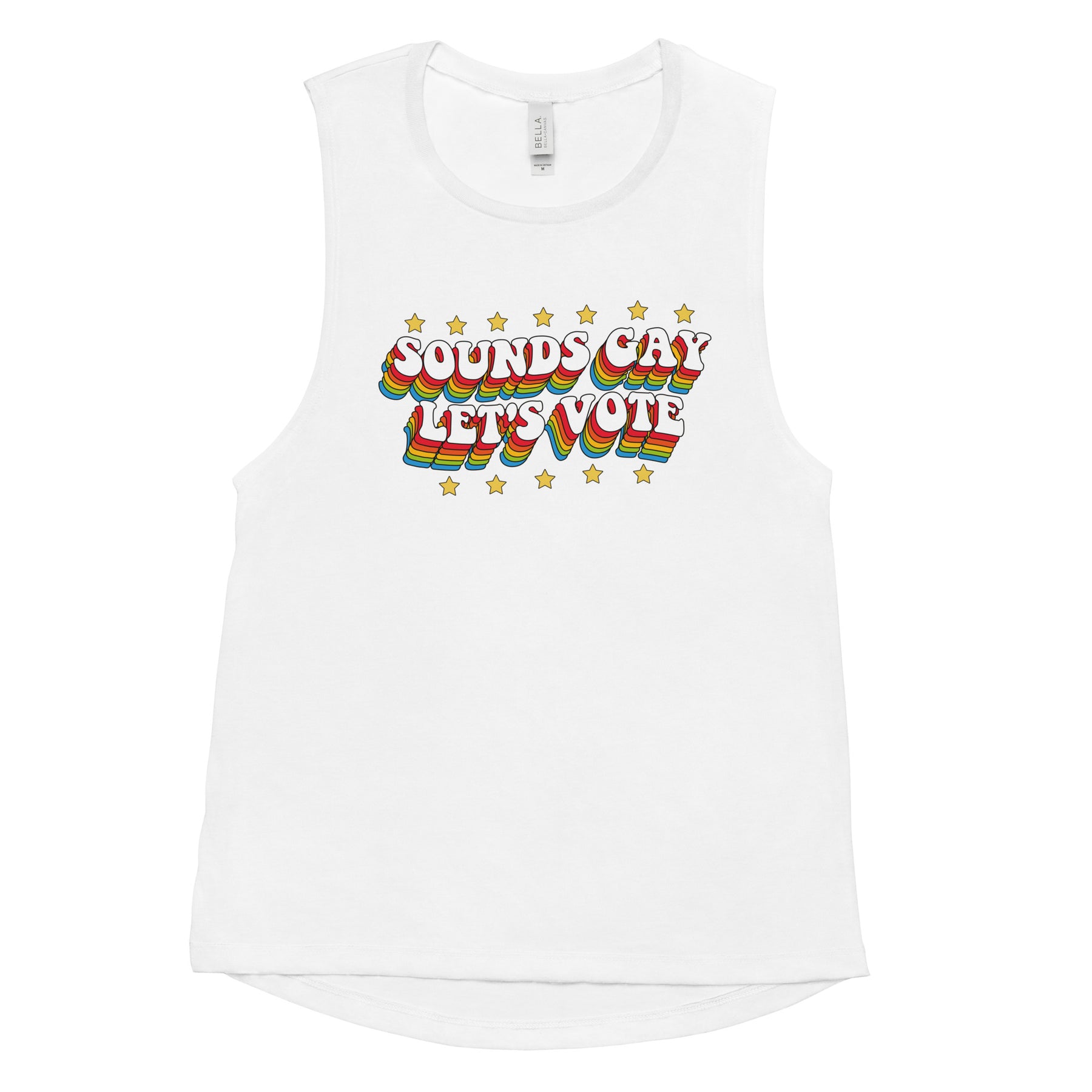 Sounds Gay Let's Vote Women's Muscle Tank