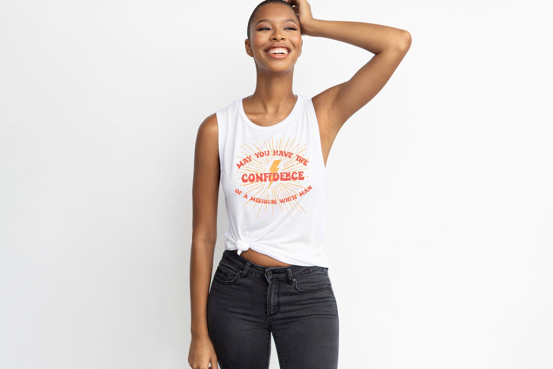 May You Have the Confidence of a Mediocre White Man Women's Muscle Tank