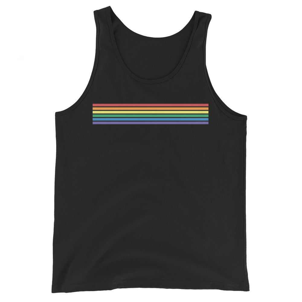Classic Rainbow Stripes Minimalist Unisex Tank Top