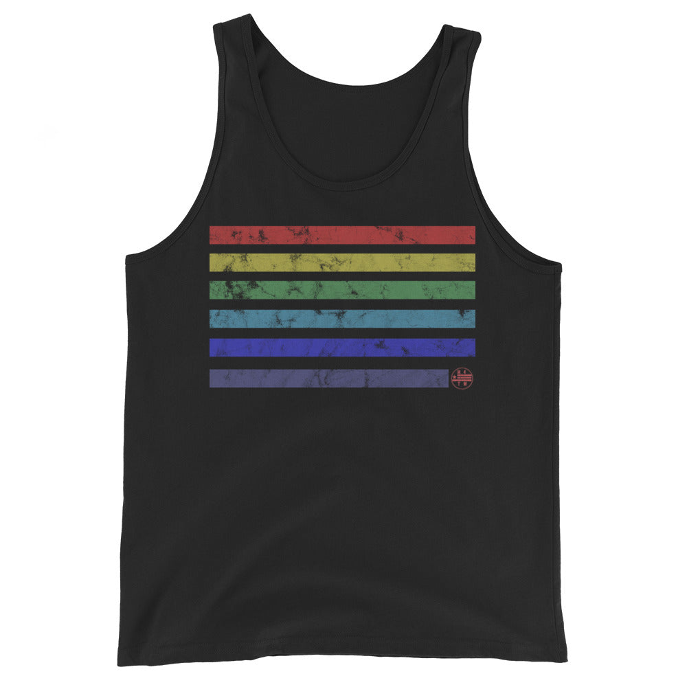 Vintage Rainbow Blocks Unisex Tank Top