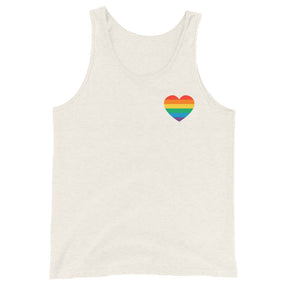 Rainbow Heart Pocket Unisex Tank Top