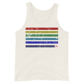 Vintage Rainbow Blocks Unisex Tank Top