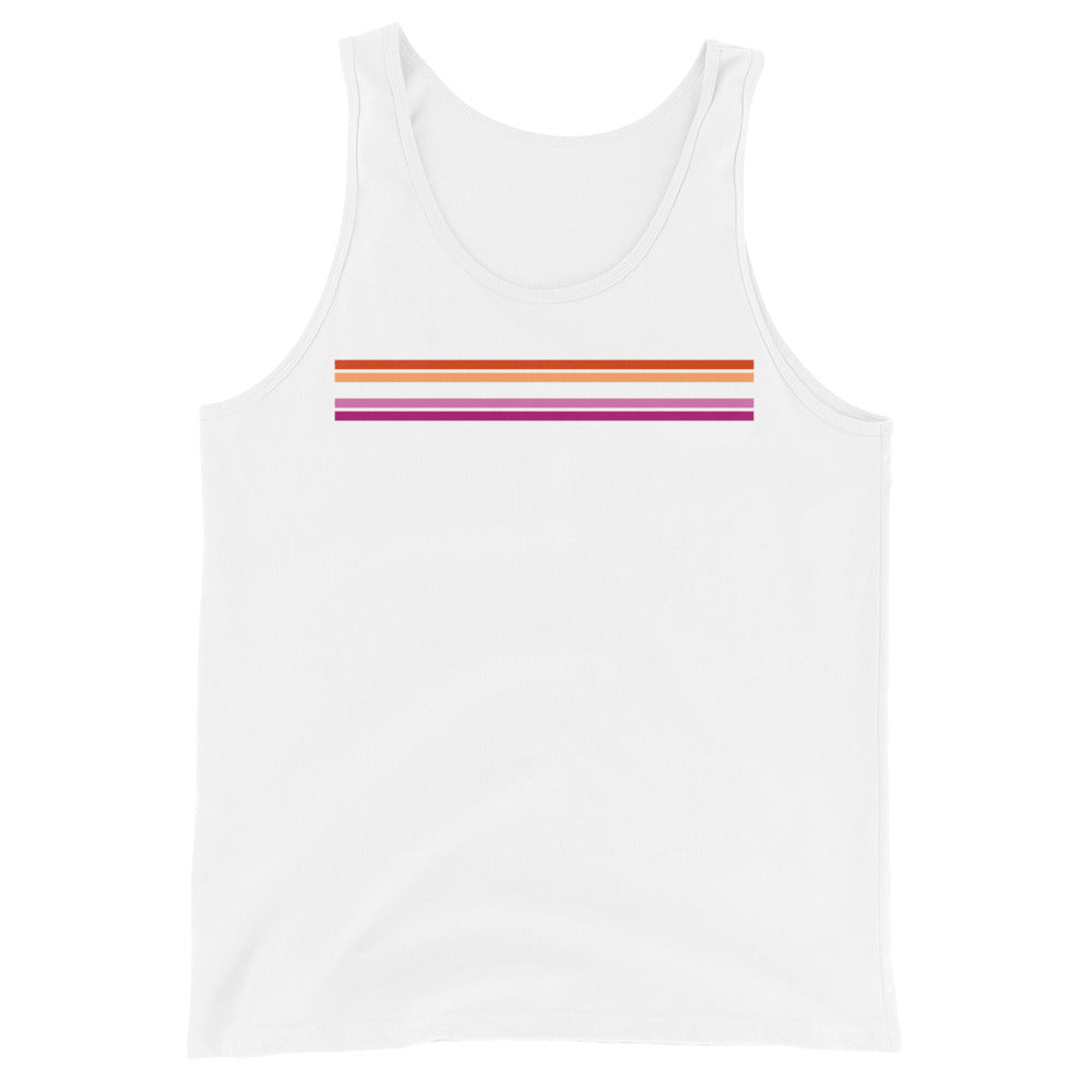 Lesbian Stripes Minimalist Unisex Tank Top