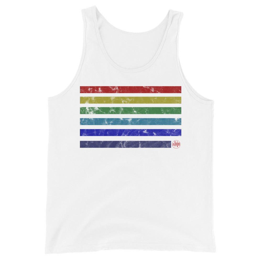 Vintage Rainbow Blocks Unisex Tank Top