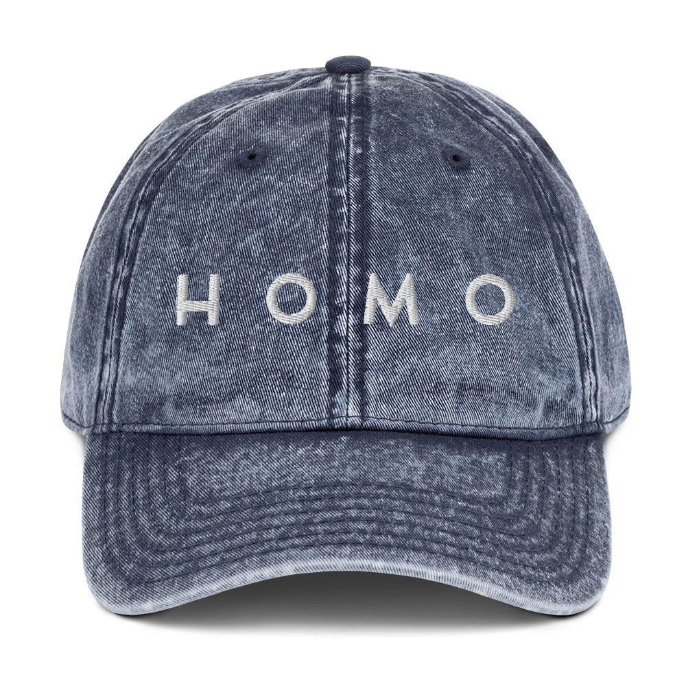 HOMO, Minimalistic Embroidered Hat, Homo, Gay Pride Gear, Gay Pride, Bi Pride, Bisexual Pride, Queer, Queer Af, Queer Pride, Lesbian Pride