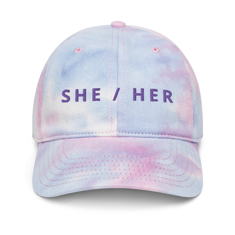 She / Her Pronouns Tie Dye Hat