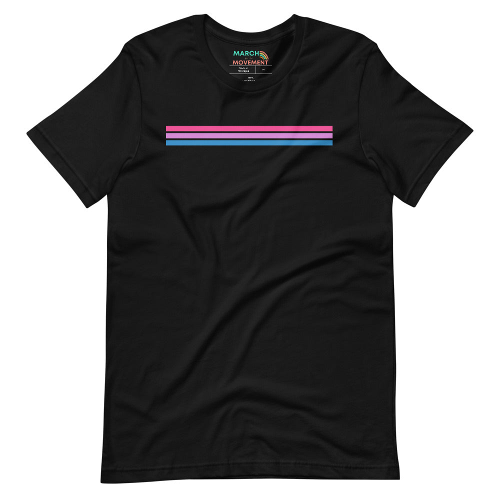 Bi Pride Stripes Minimalist T-Shirt