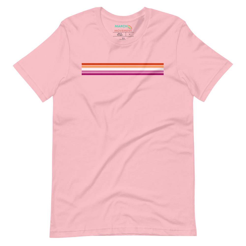 Lesbian Pride Stripes Minimalist T-Shirt
