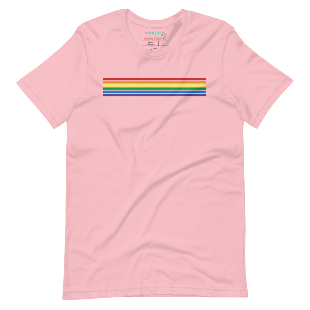 Classic Rainbow Stripes Minimalist T-Shirt