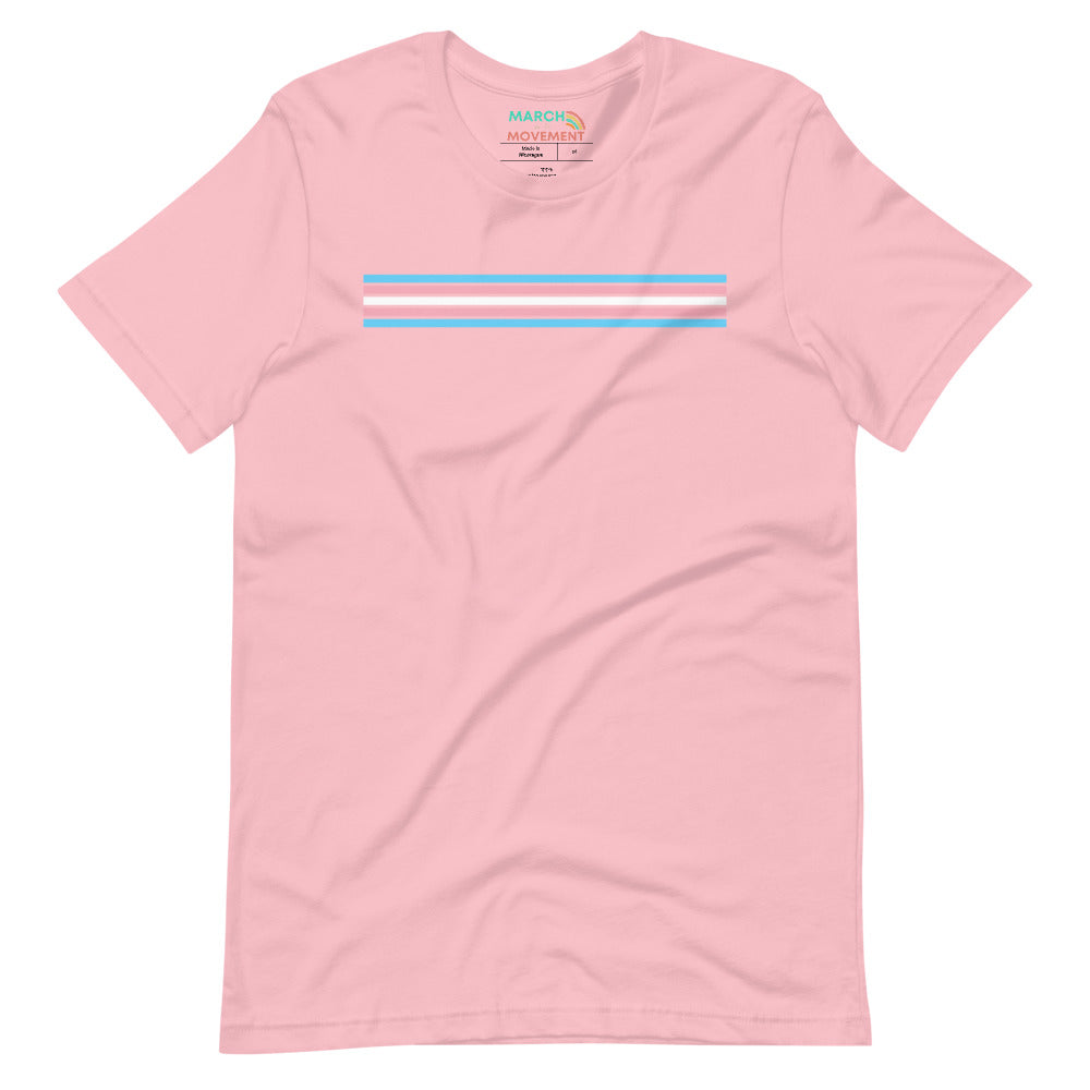 Transgender Pride Stripes Minimalist T-Shirt