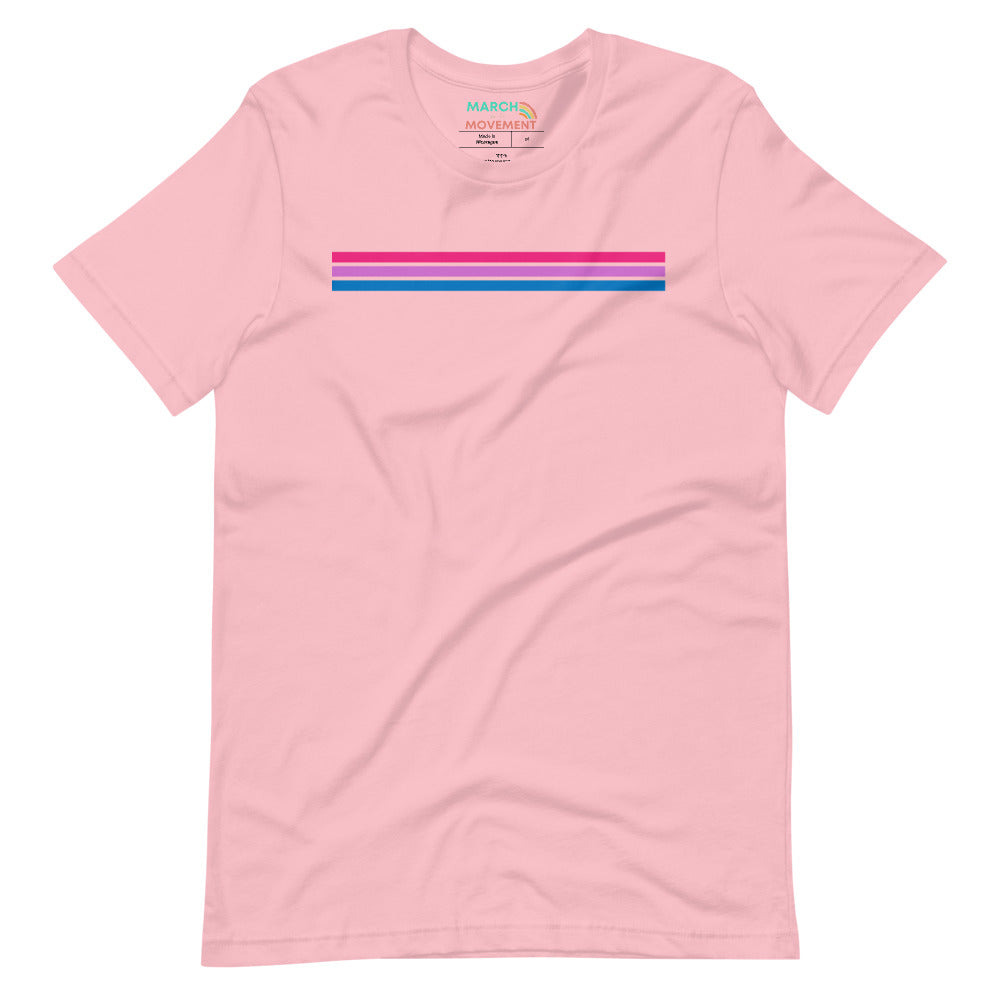 Bi Pride Stripes Minimalist T-Shirt