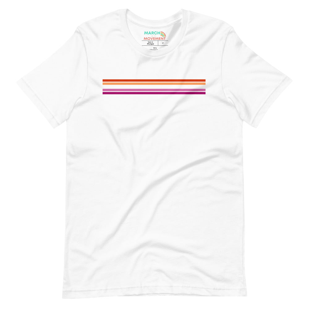 Lesbian Pride Stripes Minimalist T-Shirt