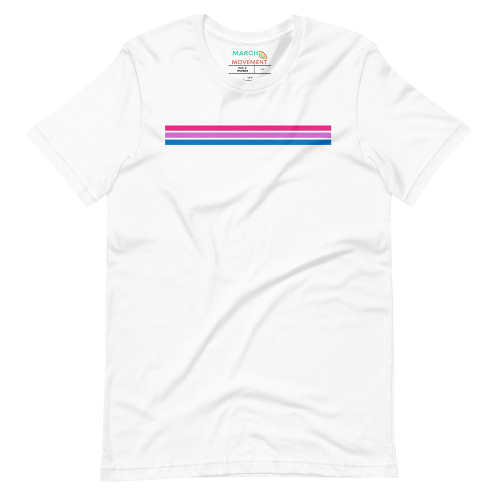 Bi Pride Stripes Minimalist T-Shirt