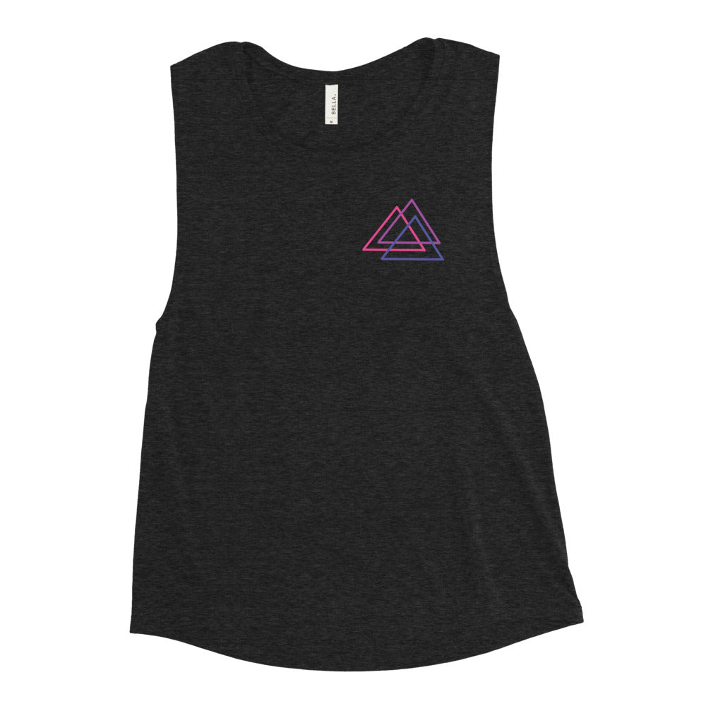 Bi Pride Triangle Women's Muscle Tank