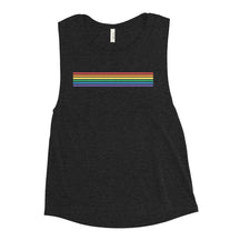 Classic Rainbow Stripes Minimalist Women's Muscle Tank