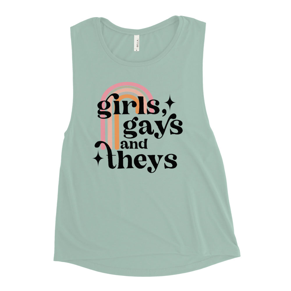 Girls Gays and Theys Women's Muscle Tank
