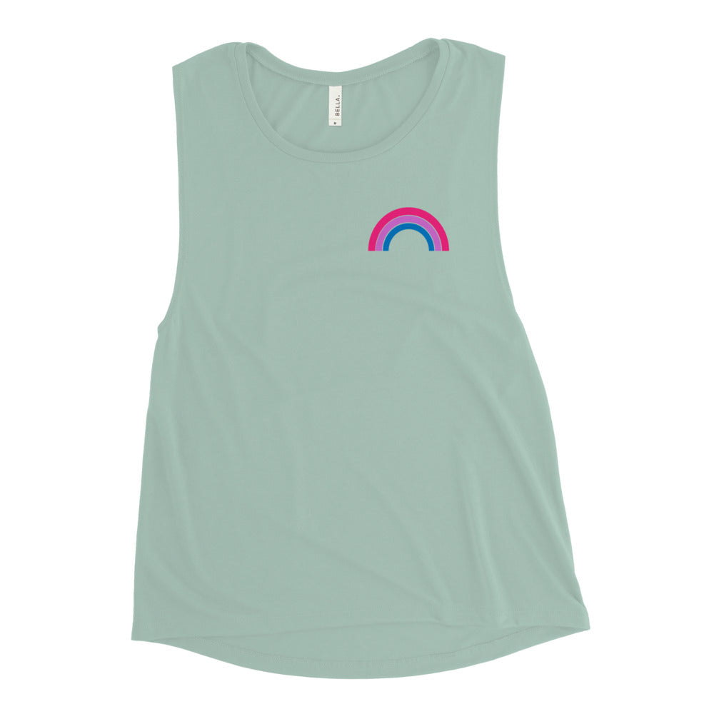 Bi Pride Minimalist Rainbow Women's Muscle Tank