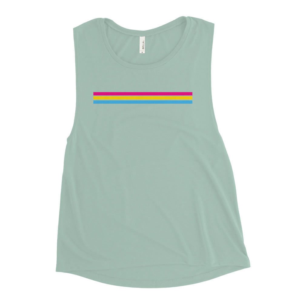 Pansexual Pride Stripes Women's Muscle Tank