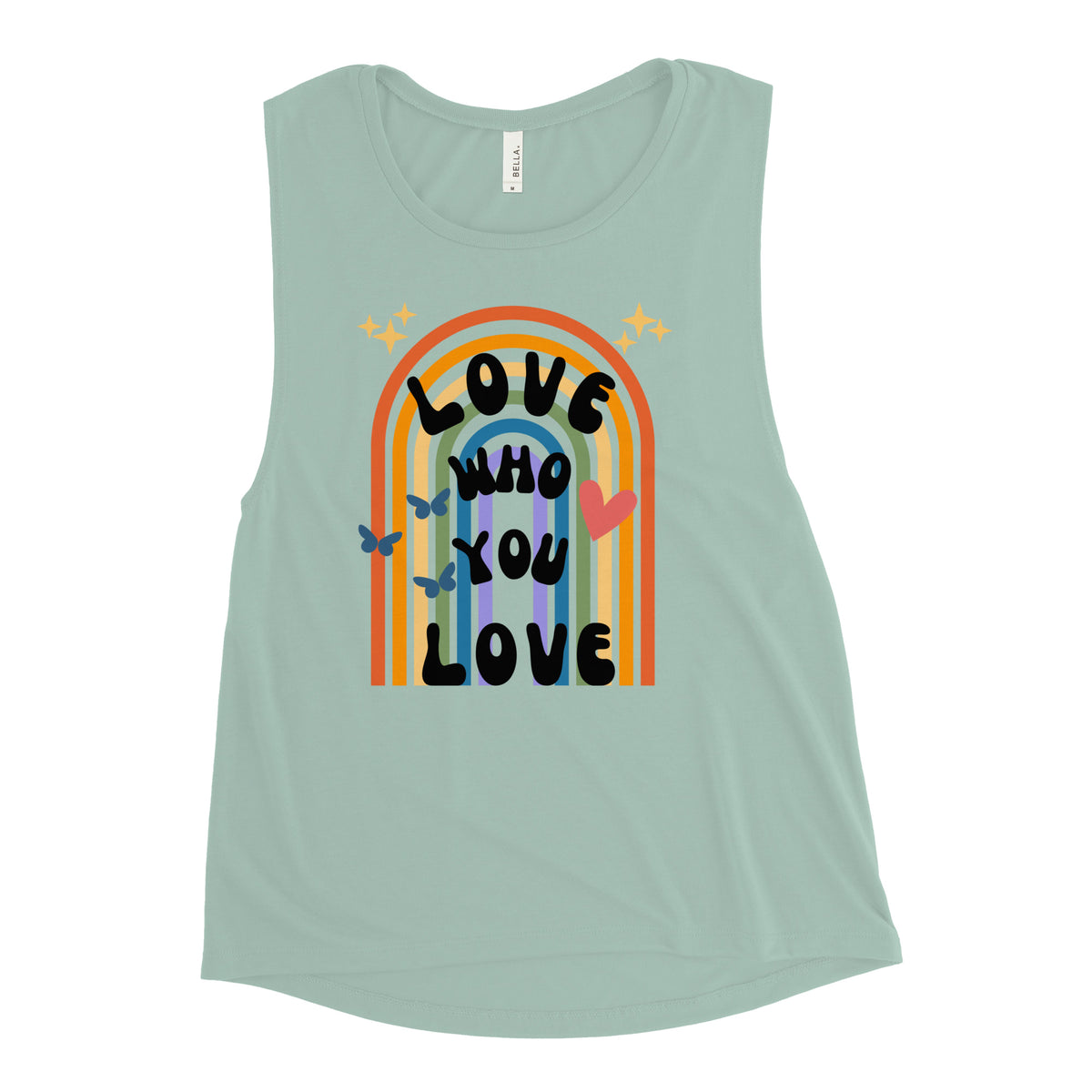 Love Who You Love Retro Women's Muscle Tank