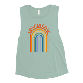 Love is Love Retro Women's Muscle Tank