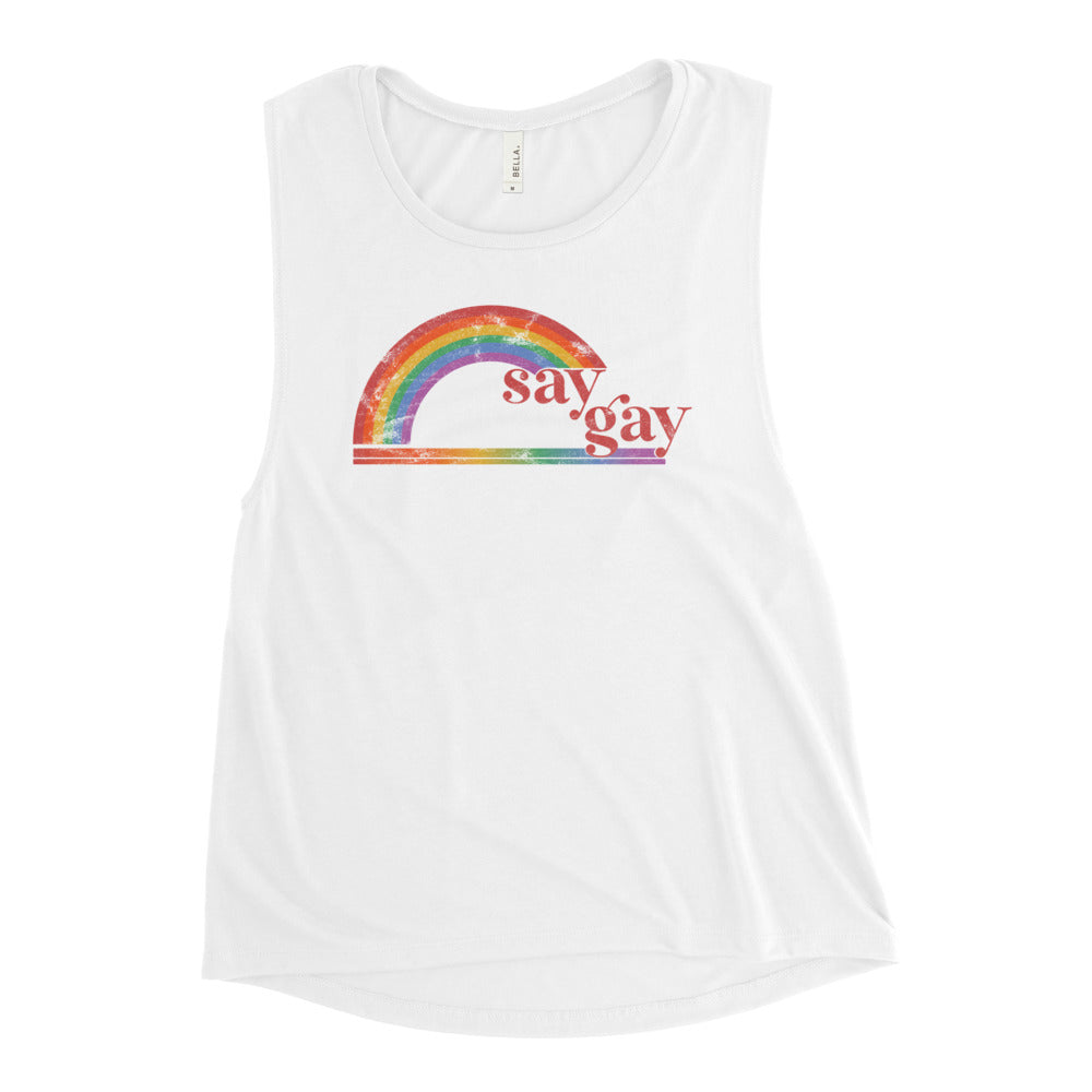 Say Gay Women's Muscle Tank