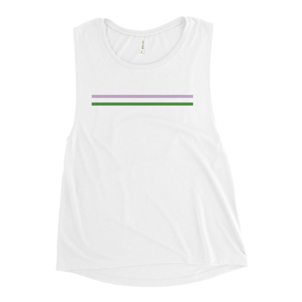 Genderqueer Pride Stipes Women's Muscle Tank