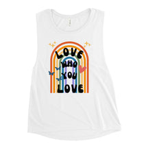 Love Who You Love Retro Women's Muscle Tank