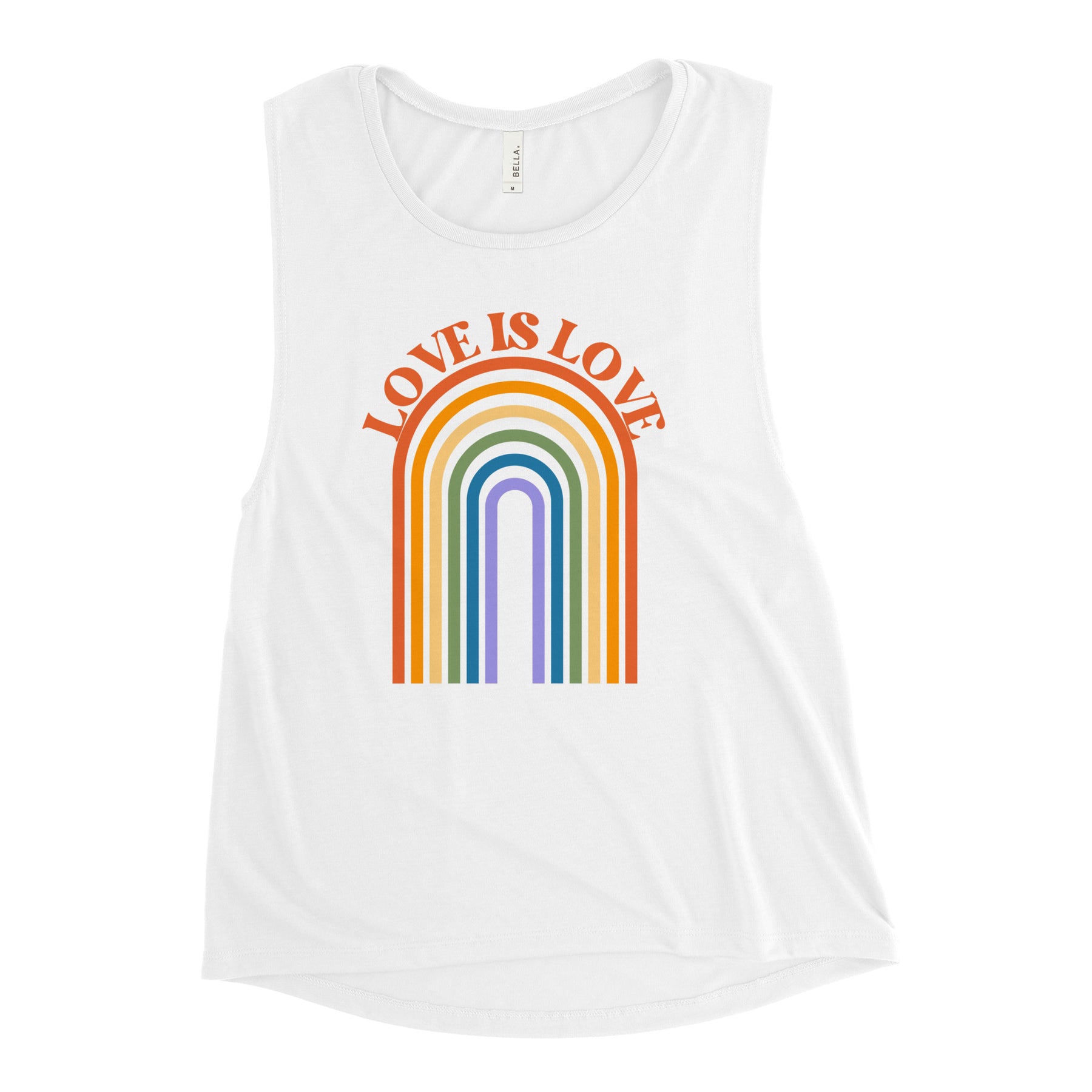 Love is Love Retro Women's Muscle Tank