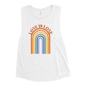 Love is Love Retro Women's Muscle Tank